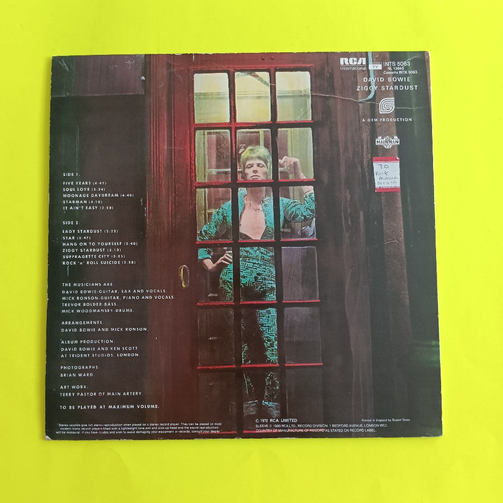 David Bowie - Ziggy Stardust & The Spiders From Mars UK - 1980 - INTS 5063 - Used - VG++ - Vinyl