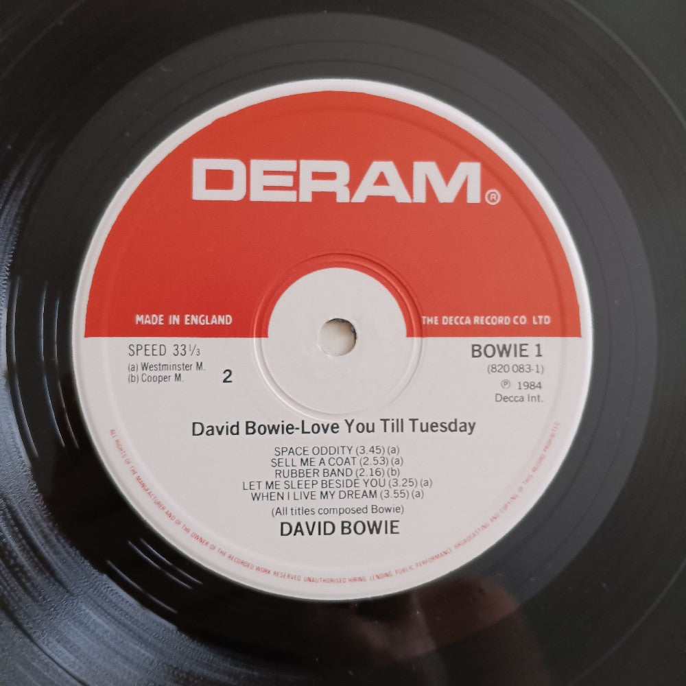 David Bowie - Love You Till Tuesday UK - 1984 - BOWIE 1 / 820 083-1 - Used - EX - Vinyl