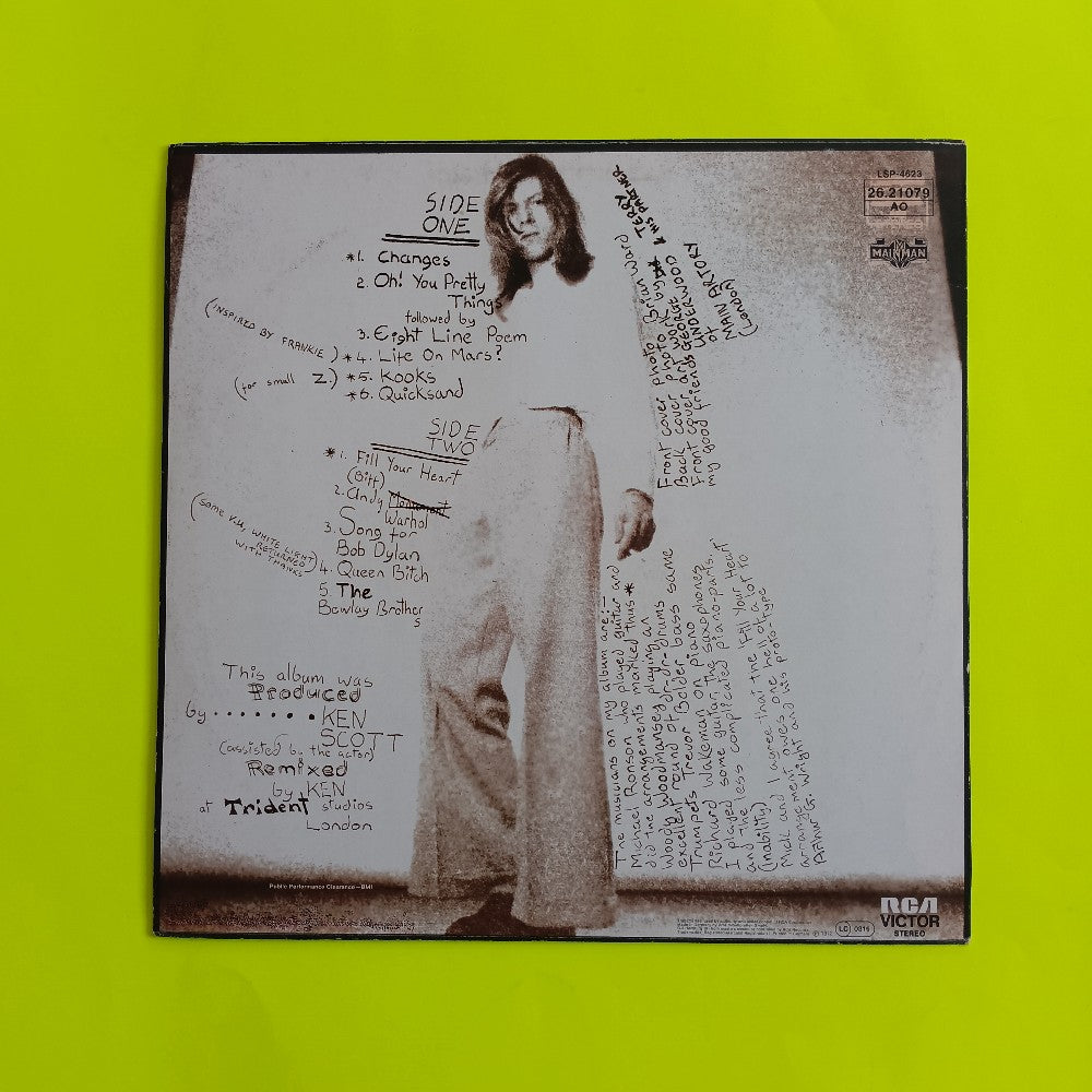 David Bowie - Hunky Dory GERMANY - 1977 - LSP 4623 / 26.21079 - Used - VG++ - Vinyl