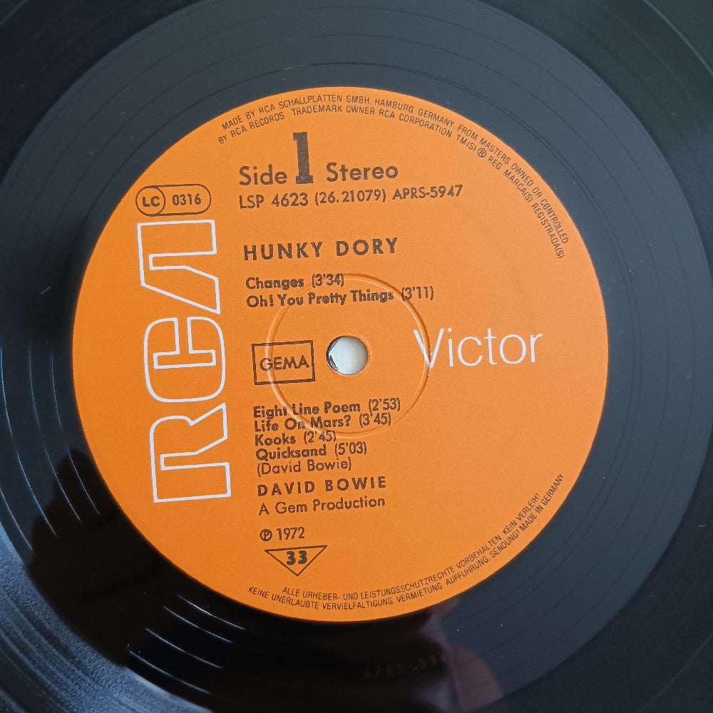 David Bowie - Hunky Dory GERMANY - 1977 - LSP 4623 / 26.21079 - Used - VG++ - Vinyl