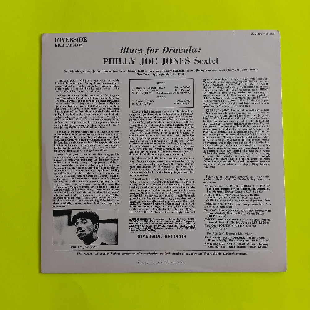 Philly Joe Jones - Blues For Dracula - 1986 - OJC-230 - New - Sealed - Vinyl
