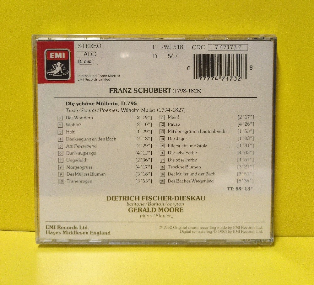 Schubert, Dietrich Fischer-Dieskau, Gerald Moore - Die Schöne Müllerin - 1985 - CDC 7 47173 2 - New - Sealed - CDs - UK Import