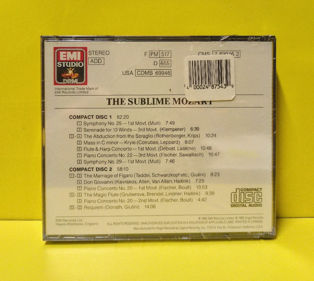 Wolfgang Amadeus Mozart - The Sublime Mozart - 1988 - CMS 7 69946 2 - New - Sealed - CDs - 2xCD