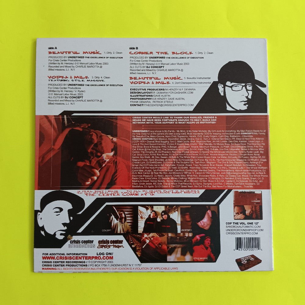 Dj Concept & Undefined - Crisis Center Version 2.0 AUTOGRAPHED - 2003 - CCP002 - Used - VG++ - Vinyl