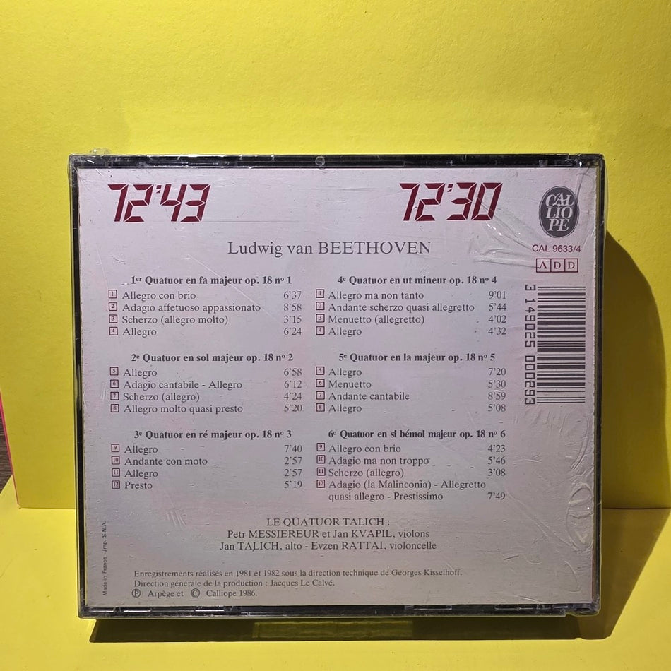 Ludwig van Beethoven, Le Quatuor Talich - Les Six Quatuors Op. 18 - 1986 - CAL 9633/4 - New - Sealed - CDs