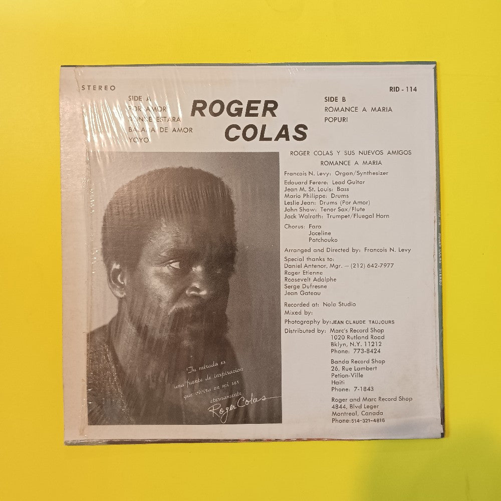 Roger Colas - Romance A Maria HAITI - 1979 - RID-114 - Used - VG++ - Vinyl
