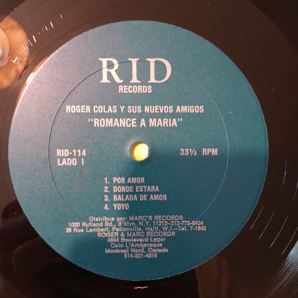 Roger Colas - Romance A Maria HAITI - 1979 - RID-114 - Used - VG++ - Vinyl