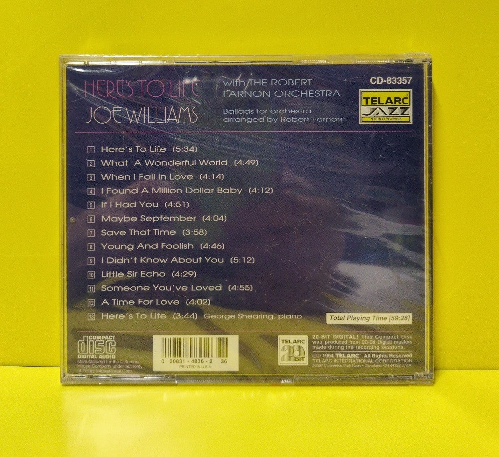 Joe Williams, The Robert Farmon Orchestra - Here's To Life - 1994 - CD-83357 - New - Sealed - CDs