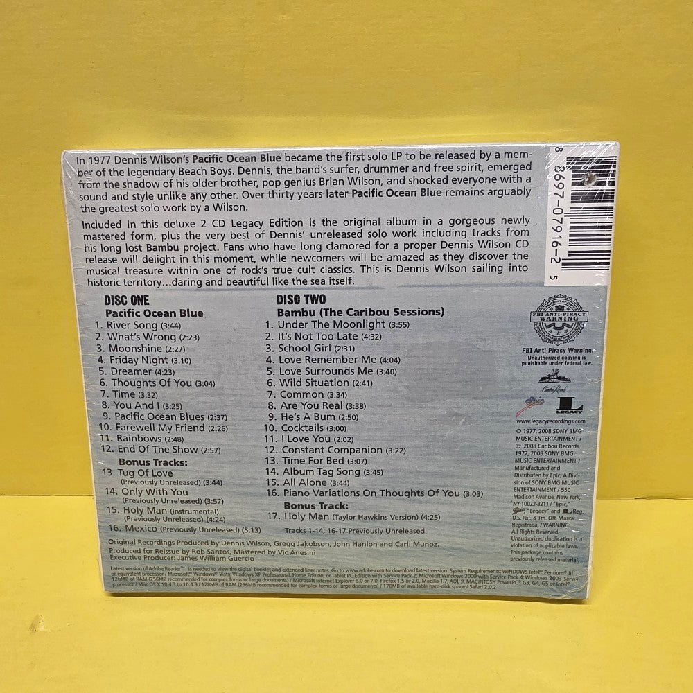Dennis Wilson  - Pacific Ocean Blue - 2008 - 88697 07916 2 - New - Sealed - CDs