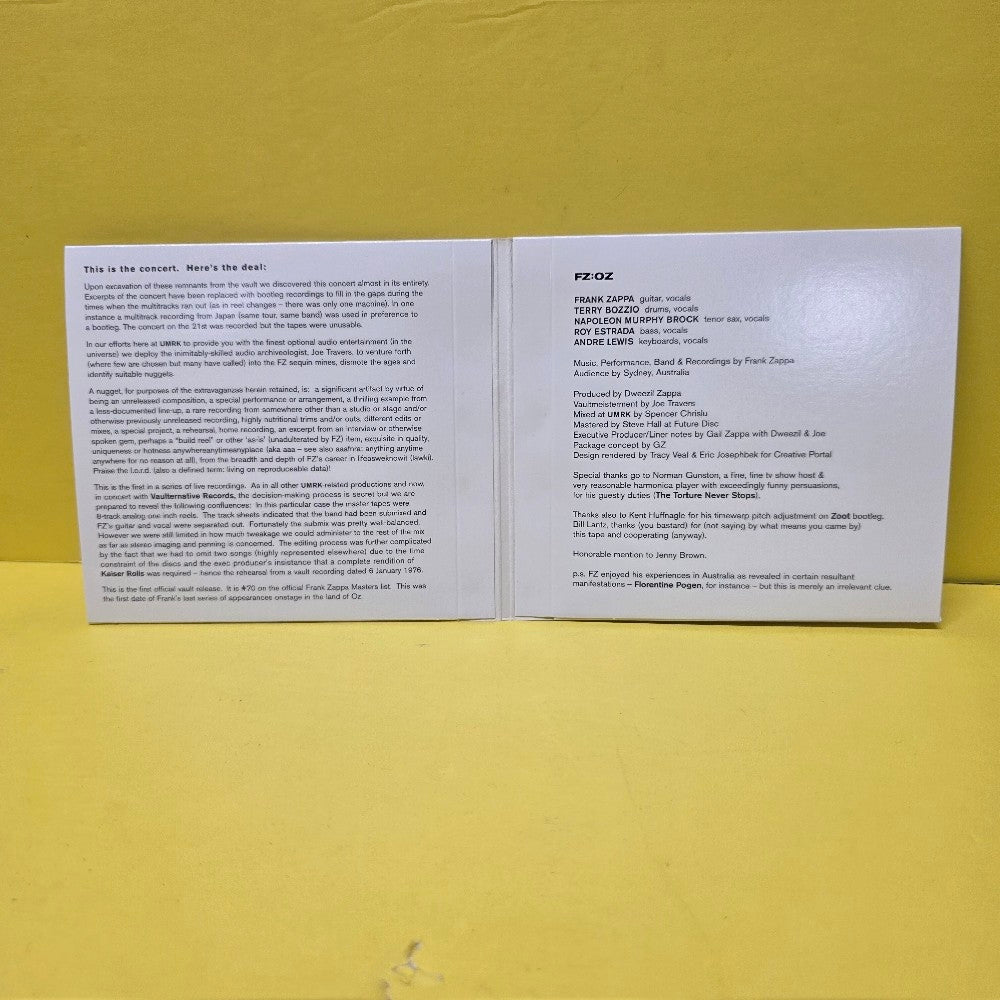 Zappa - FZ:OZ - 2002 - VR 2002-1 - Used - VG++ - CDs