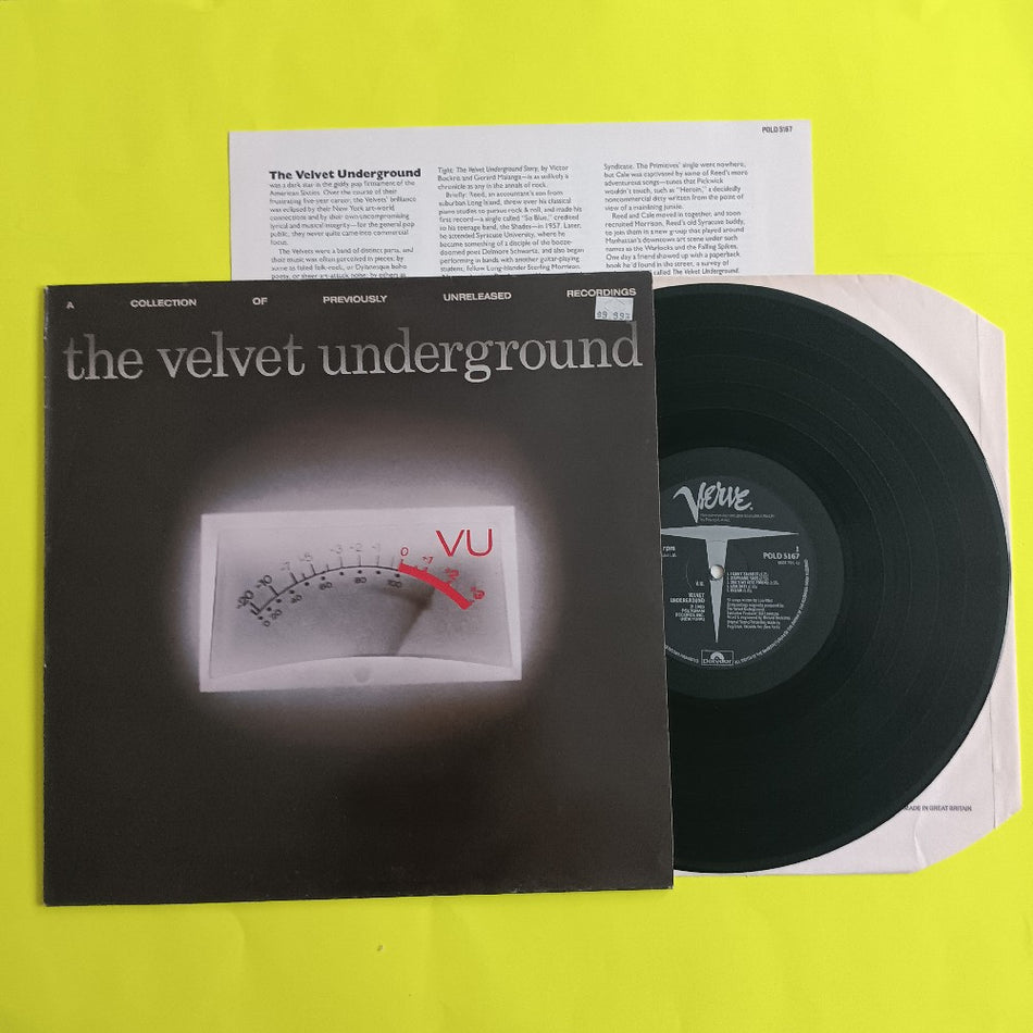 The Velvet Underground - VU UK With Insert - 1985 - POLD 5167 - Used - VG++ - Vinyl