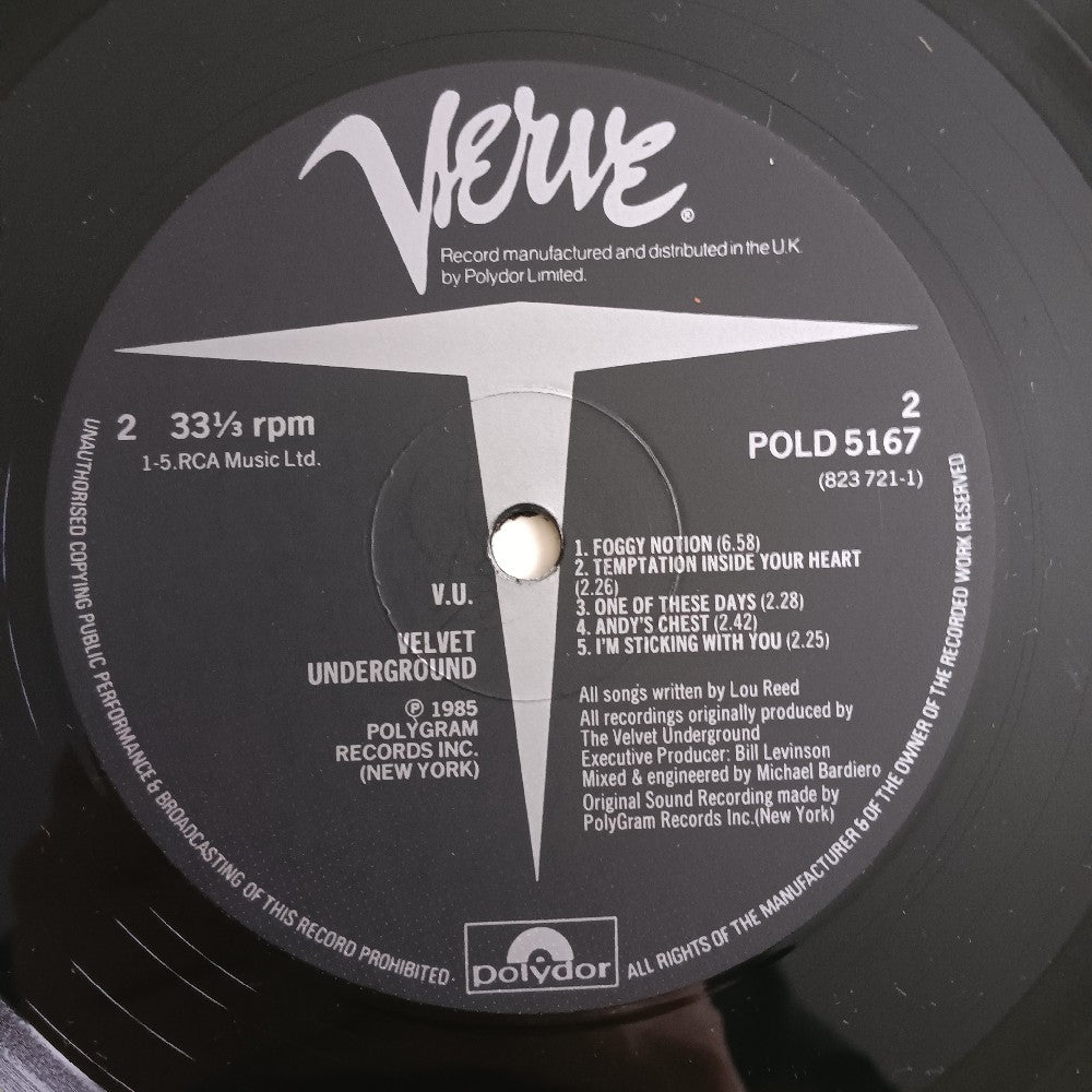 The Velvet Underground - VU UK With Insert - 1985 - POLD 5167 - Used - VG++ - Vinyl