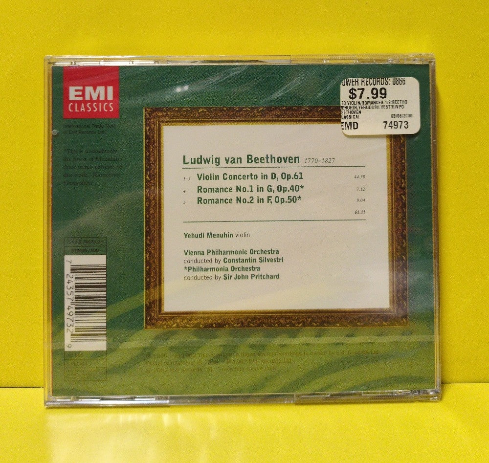 Beethoven - Violin Concerto / Romances Nos. 1 & 2 - 2002 - 7243 5 74973 2 9 - New - Sealed - CDs - European Import