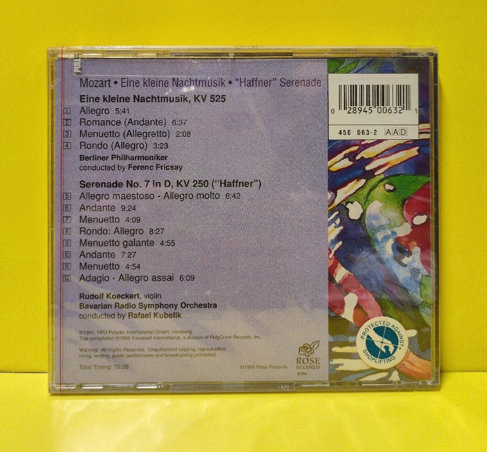 Mozart, Ferenc Fricsay, Rafael Kubelik - Eine Kleine Nachtmusik, Haffner Serenade - 1995 - 450 063-2 - New - Sealed - CDs