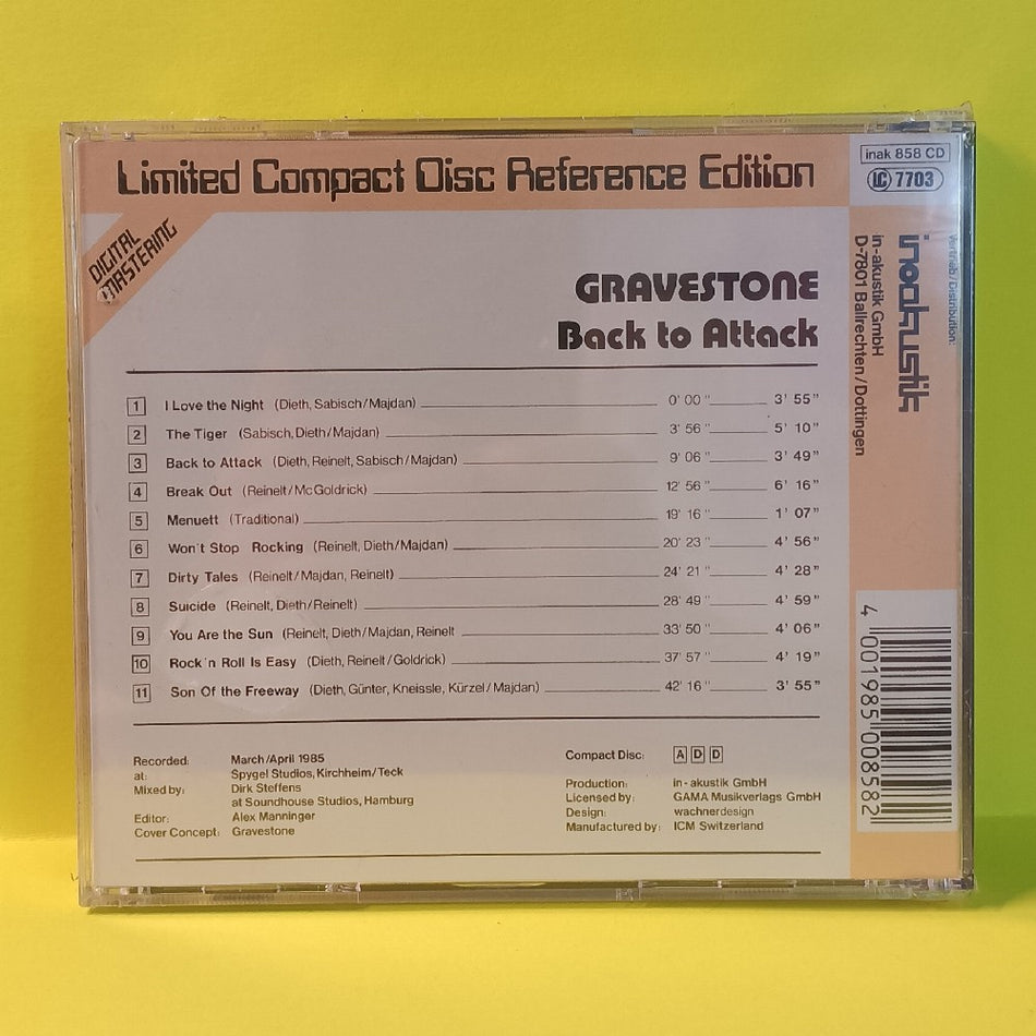 Gravestone - Back To Attack - 1986 - inak 858 CD - New - Sealed - CDs