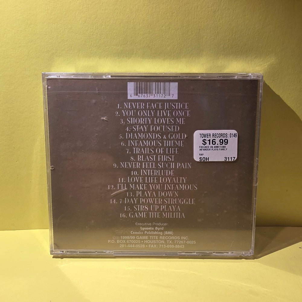 Lil Byrd Presents Infamous Playa Family - Focused On Ambitions Vol. I - 1998 - CD 3117 - New - Sealed - CDs