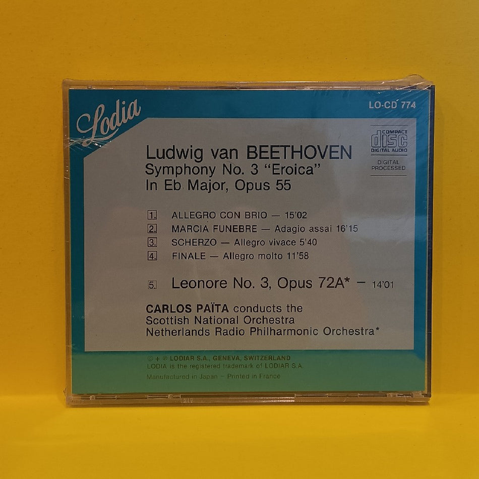 Beethoven / Royal Scottish National Orchestra /Carlos Païta - Symphony No.3 Eroica - Overture Leonore No. 3 Op. 72 - 1987 - LO-CD 774 - New - Sealed - CDs