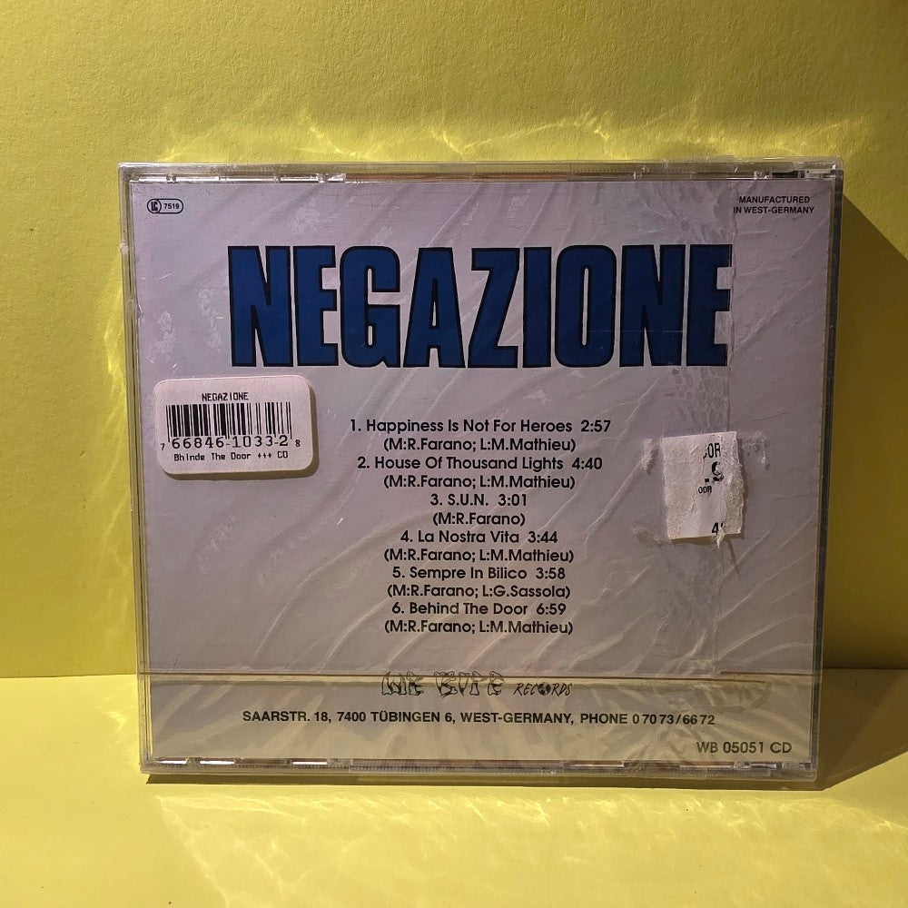 Negazione  - Behind The Door - 1989 - WB 050 - New - Sealed - CDs