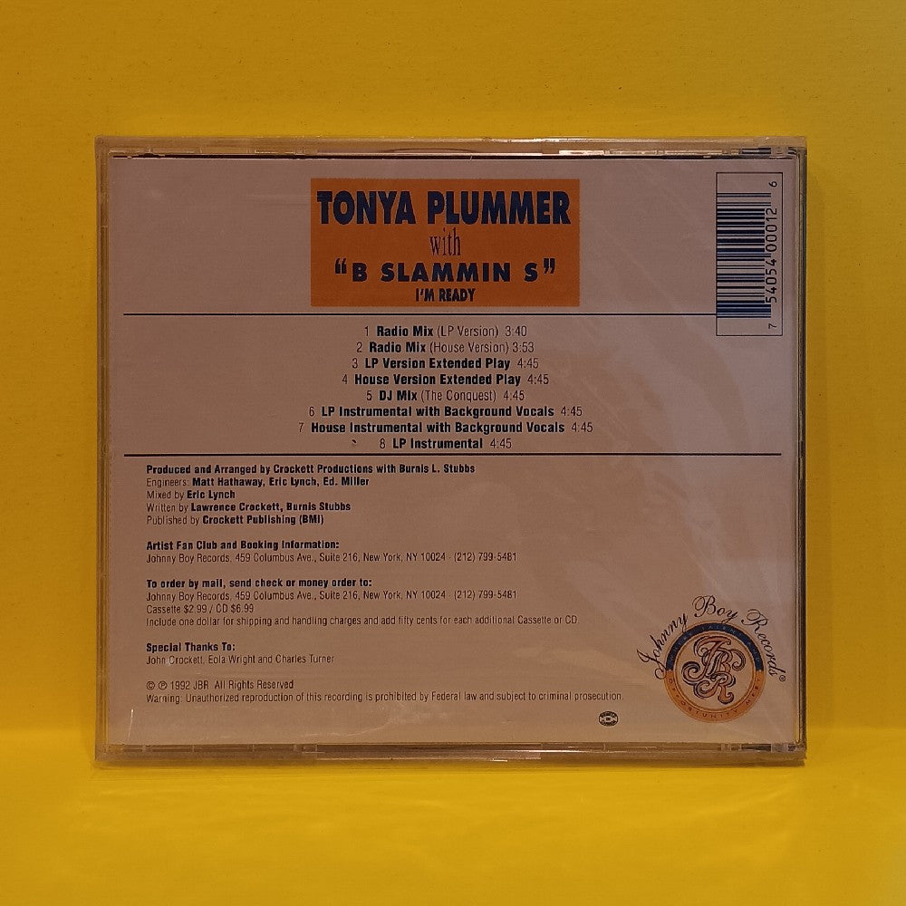 Tonya Plummer With B Slammin S - I'm Ready - 1992 - JBR001 - New - Sealed - CDs