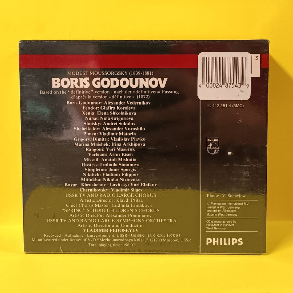 Mussorgsky / Vladimir Fedoseyev - Boris Godounov 3CD Box Set - 1984 - 412 281-2 - New - Sealed - CDs