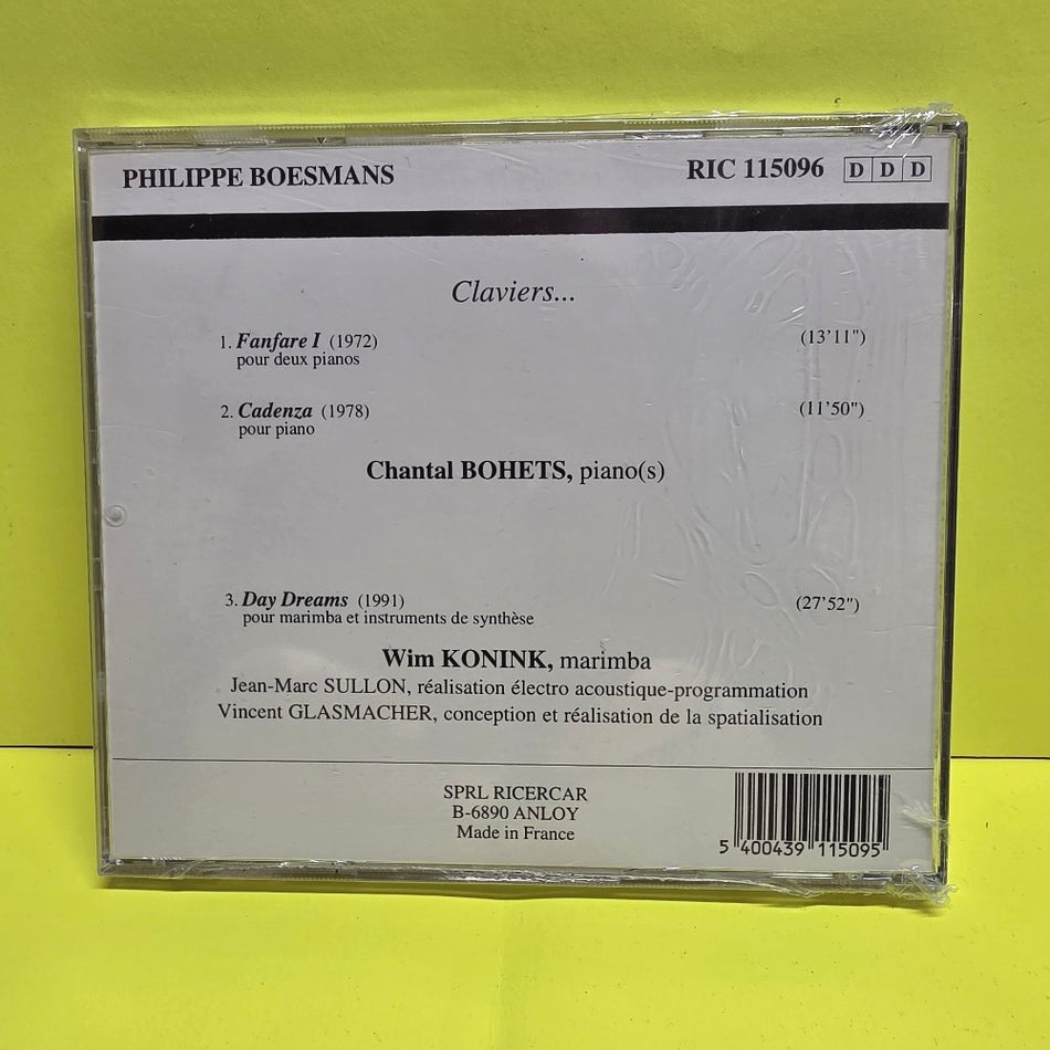 Philippe Boesmans - Claviers - 1991 - RIC 115096 - New - Sealed - CDs