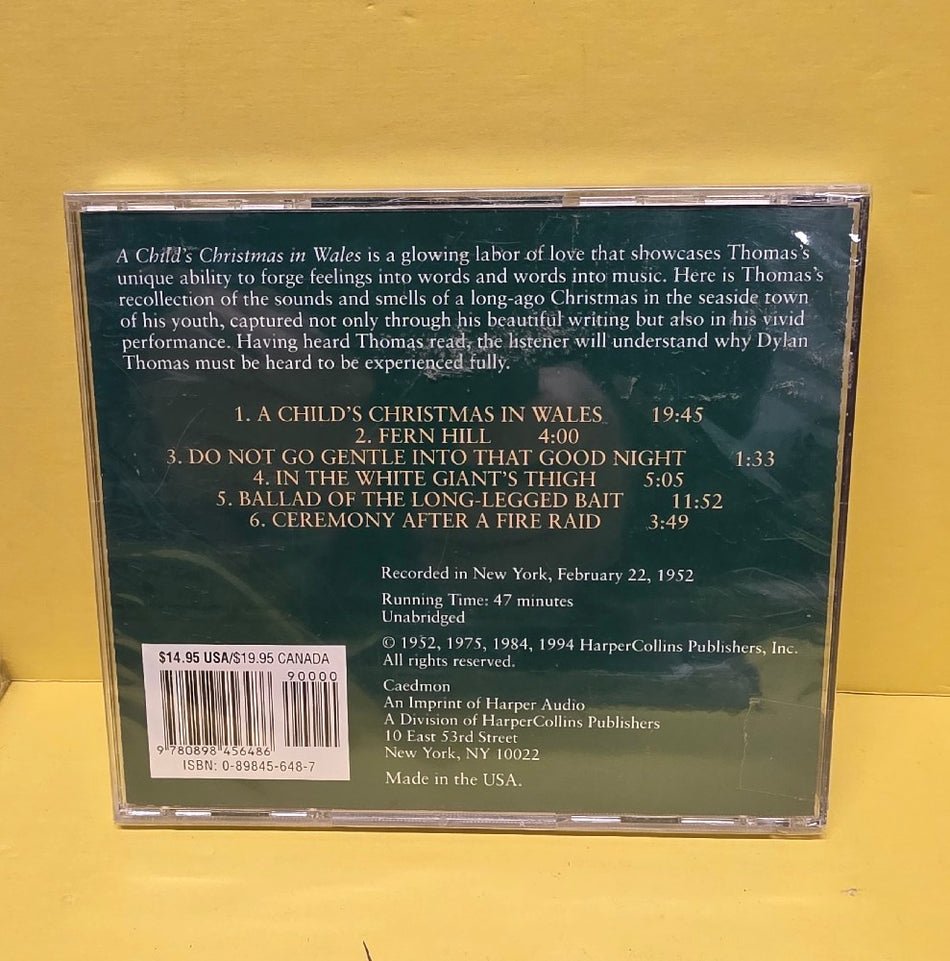 Dylan Thomas - Reads A Child's Christmas In Wales And Five Poems - 1994 - Z1002 - New - Sealed - CDs