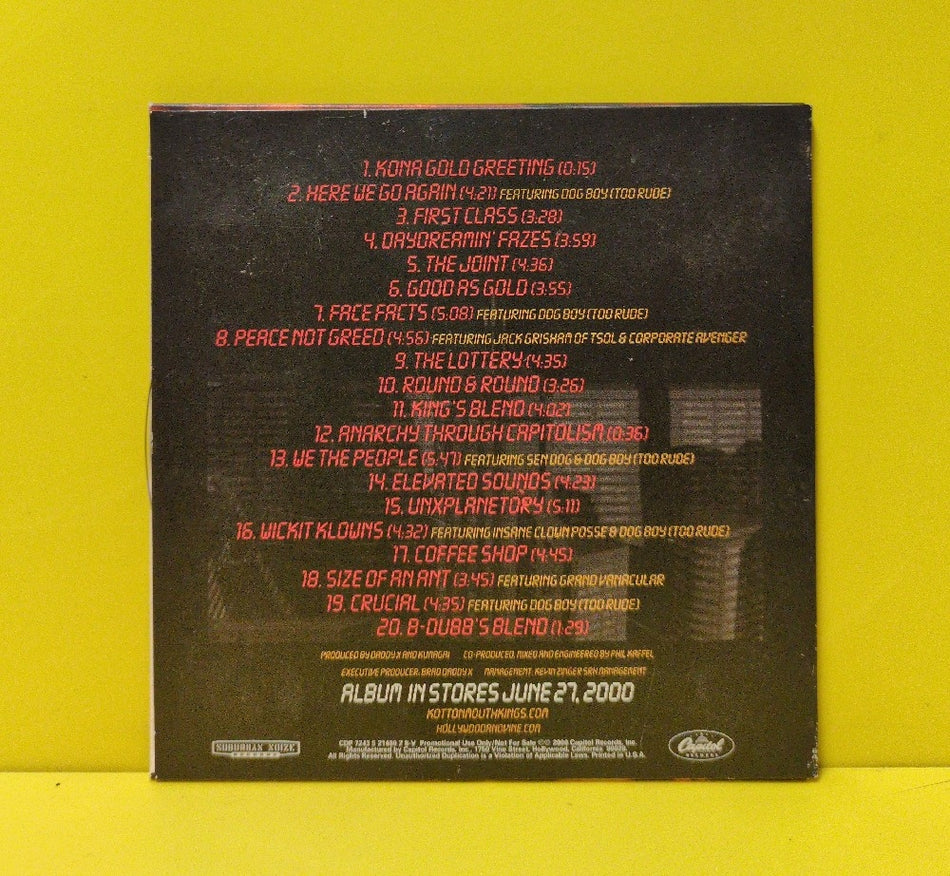 Kottonmouth Kings - High Society - 2000 - CDP 7243 5 21480 2 8-V - Used - EX - CDs - Promo/Advance CD
