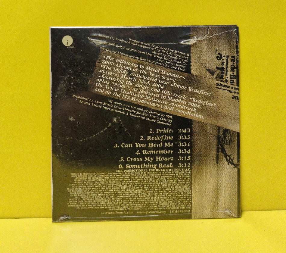 SOiL - Re•de•fine - 2004 - J1DJ-59155-2 - New - Sealed - CDs - Promo - Sampler - Cardsleeve