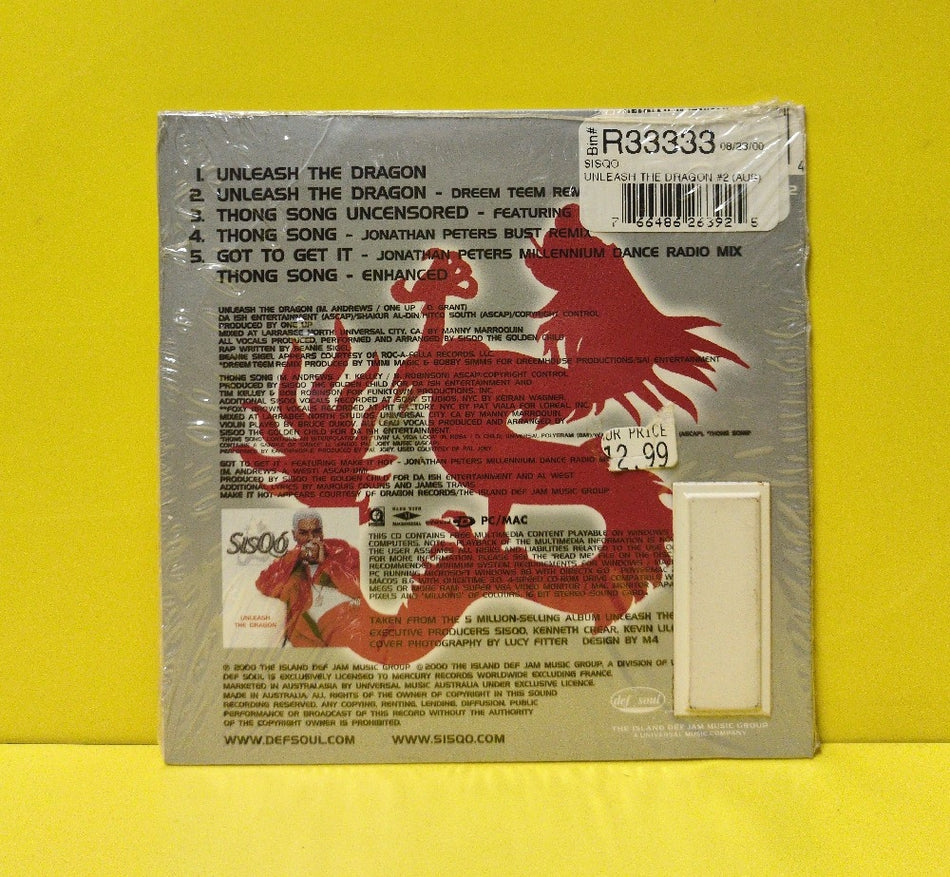Sisqó - Unleash The Dragon - 2000 - 572 636-2 - New - Sealed - CDs - Maxi-Single - Enhanced - CD2 - Australasia Import