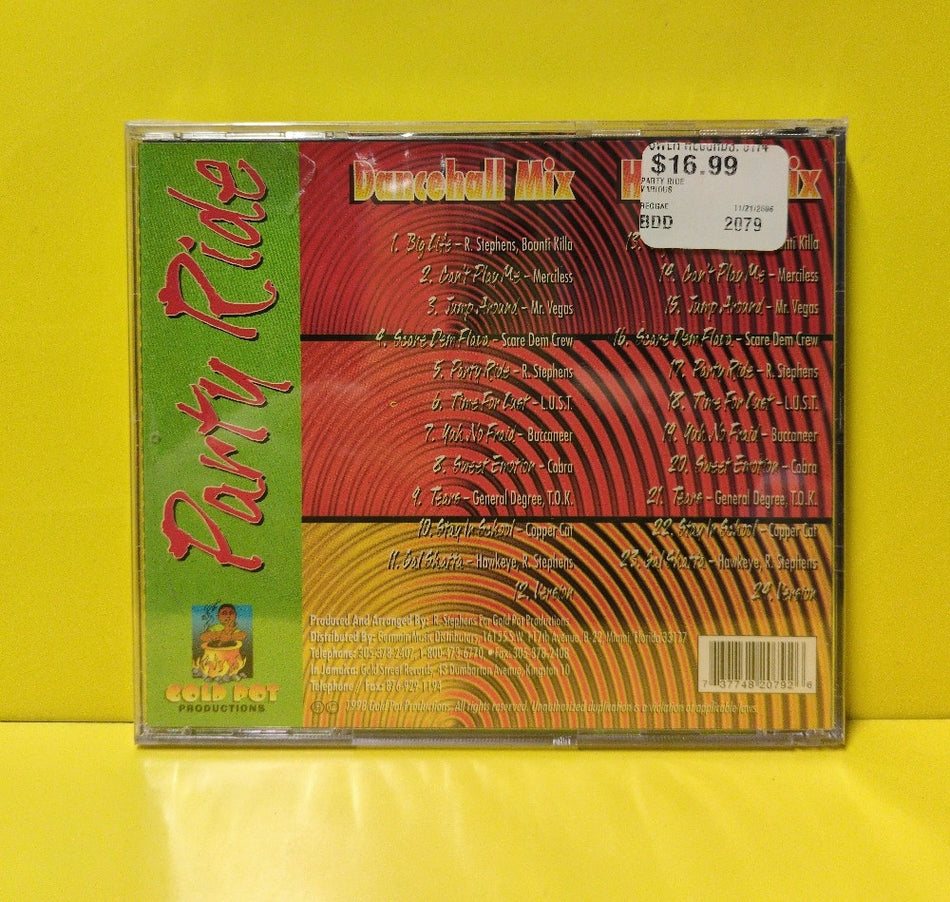 Various - Party Ride - 1998 - GP-2079 - New - Sealed - CDs - Jamaica Import