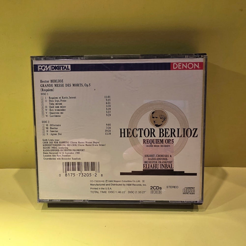 Hector Berlioz, Eliahu Inbal, Radio-Sinfonie-Orchester Frankfurt - Requiem Op. 5 (Grande Messe Des Morts) Promo  - 1989 - CO-73205-6 - Used - NM - CDs