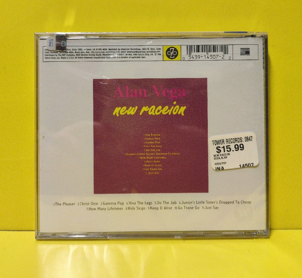 Alan Vega - New Raceion - 1994 - 9 14507-2 - New - Sealed - CDs - Reissue