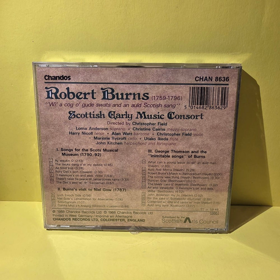 Robert Burns, Scottish Early Music Consort, Haydn, Beethoven, Weber*, Hummel, Kozeluch, Niel Gow - Songs & Music - 1988 - CHAN 8636 - New - Sealed - CDs