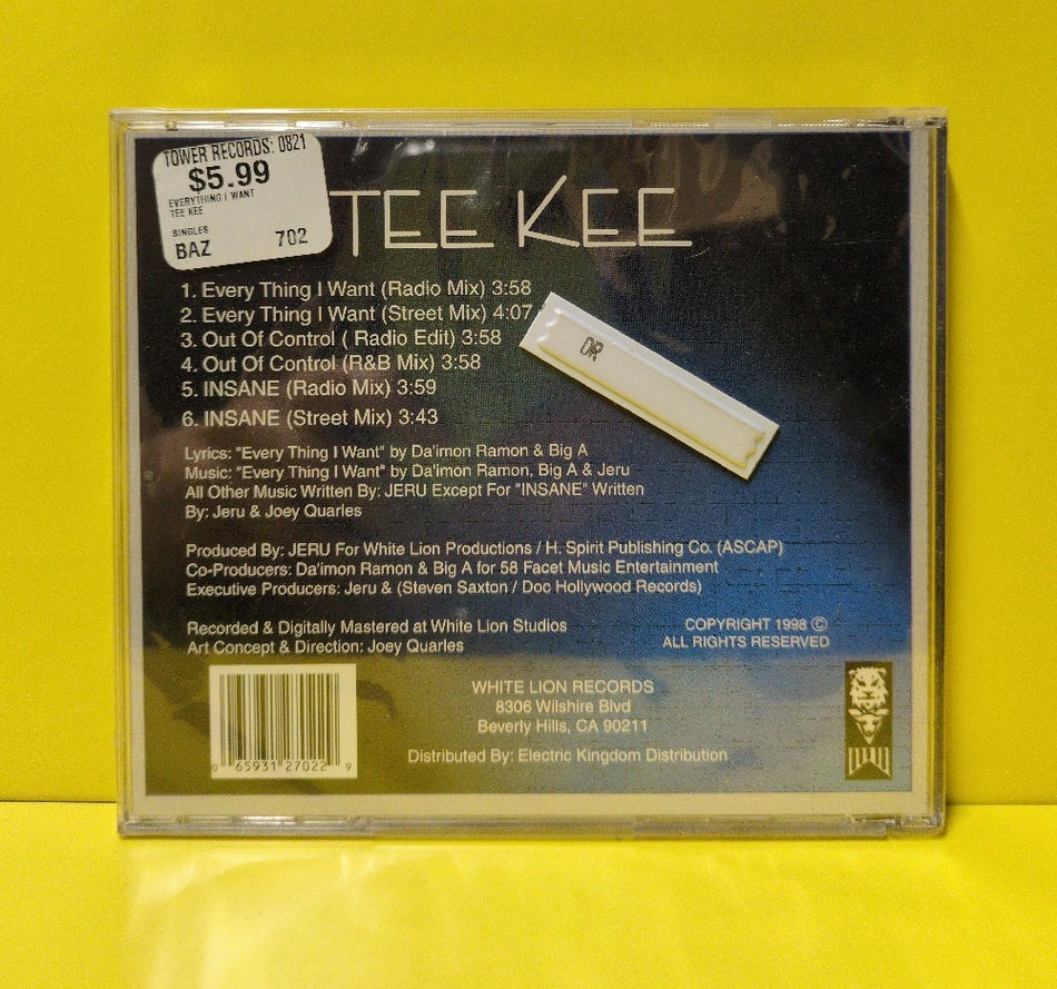 Tee Kee - Every Thing I Want... - 1998 - WL-702-2 - New - Sealed - CDs - Maxi-Single
