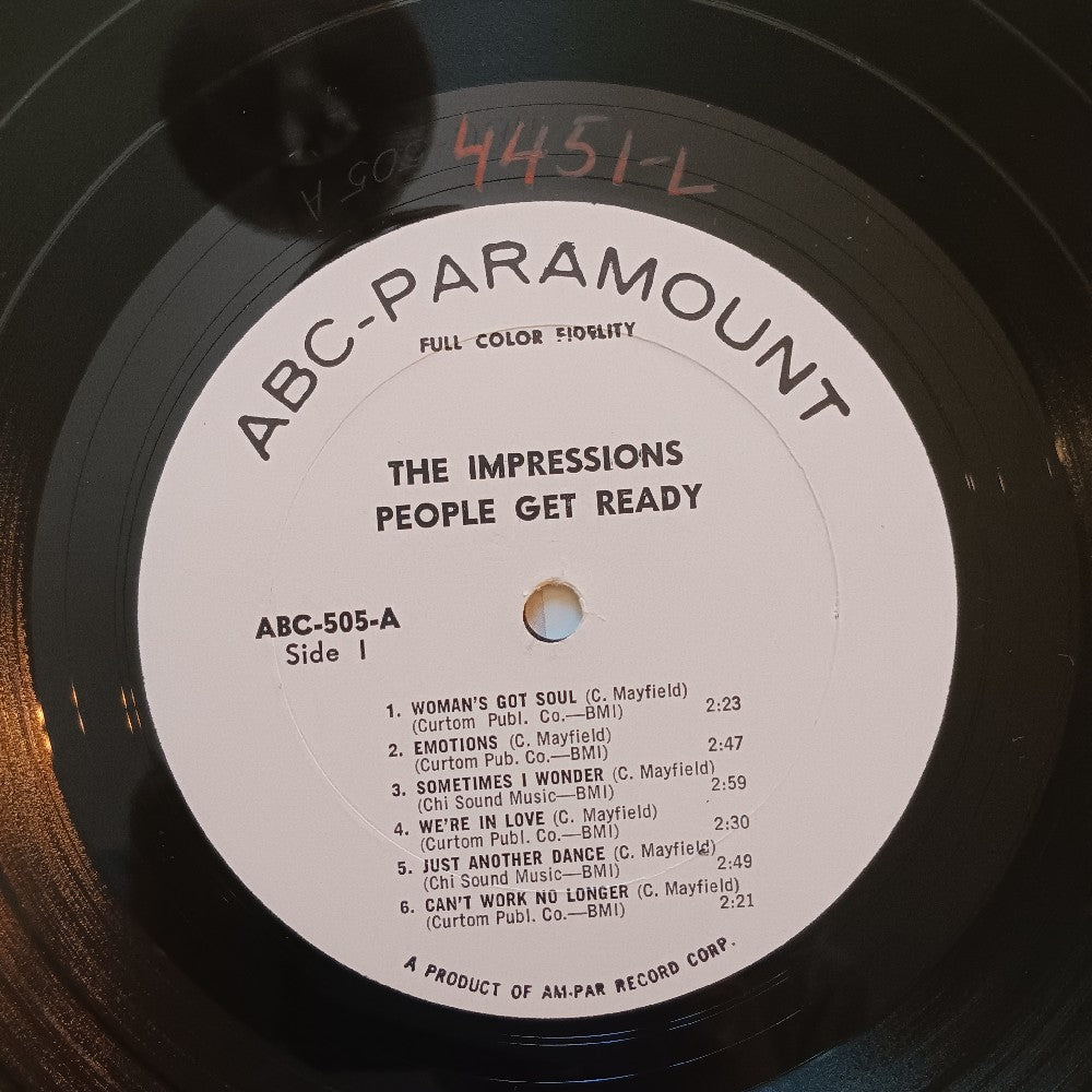The Impressions - People Get Ready Mono PROMO - 1965 - ABC 505 - Used - VG+ - Vinyl