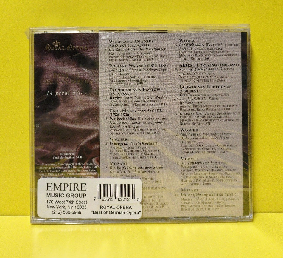 Nicolai Gedda, Hermann Prey, Anneliese Rothenberger - Best Of German Opera 14 Great Arias - 1995 - RO 862212 - New - Sealed - CDs - European Import