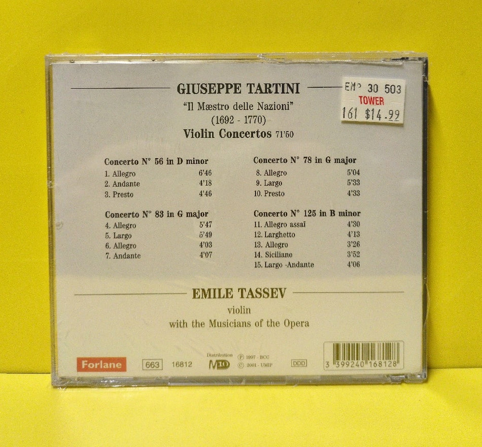 Giuseppe Tartini, Emile Tassev - Violin Concertos  - 2001 - 16812 - New - Sealed - CDs