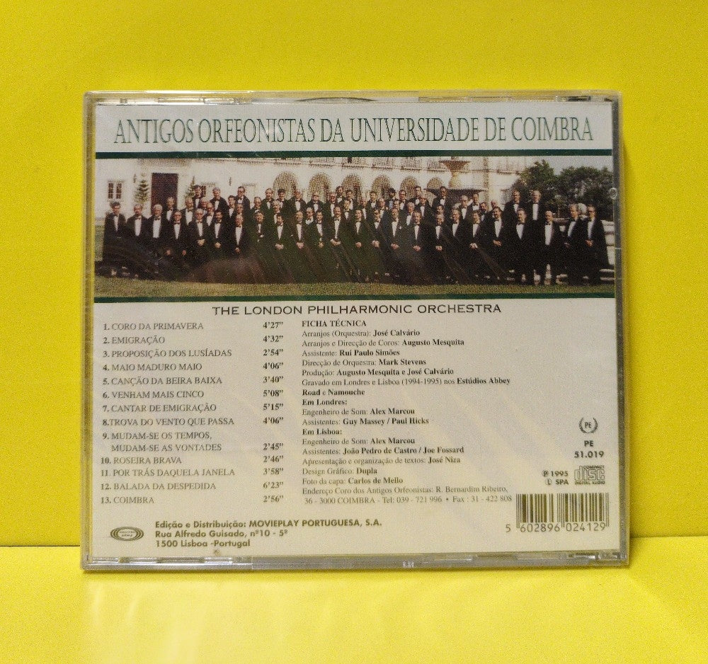 Coro Dos Antigos Orfeonistas Da Universidade De Coimbra, The London Philharmonic Orchestra - Em Cantos - 1995 - PE 51.019 - New - Sealed - CDs - Portugal Import