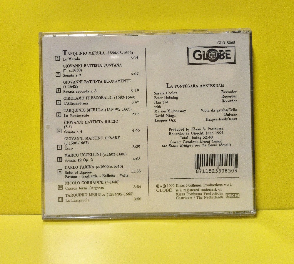 La Fontegara Amsterdam - 17th Century Italian Recorder Music - 1992 - GLO 5065 - New - Sealed - CDs - Netherlands Import