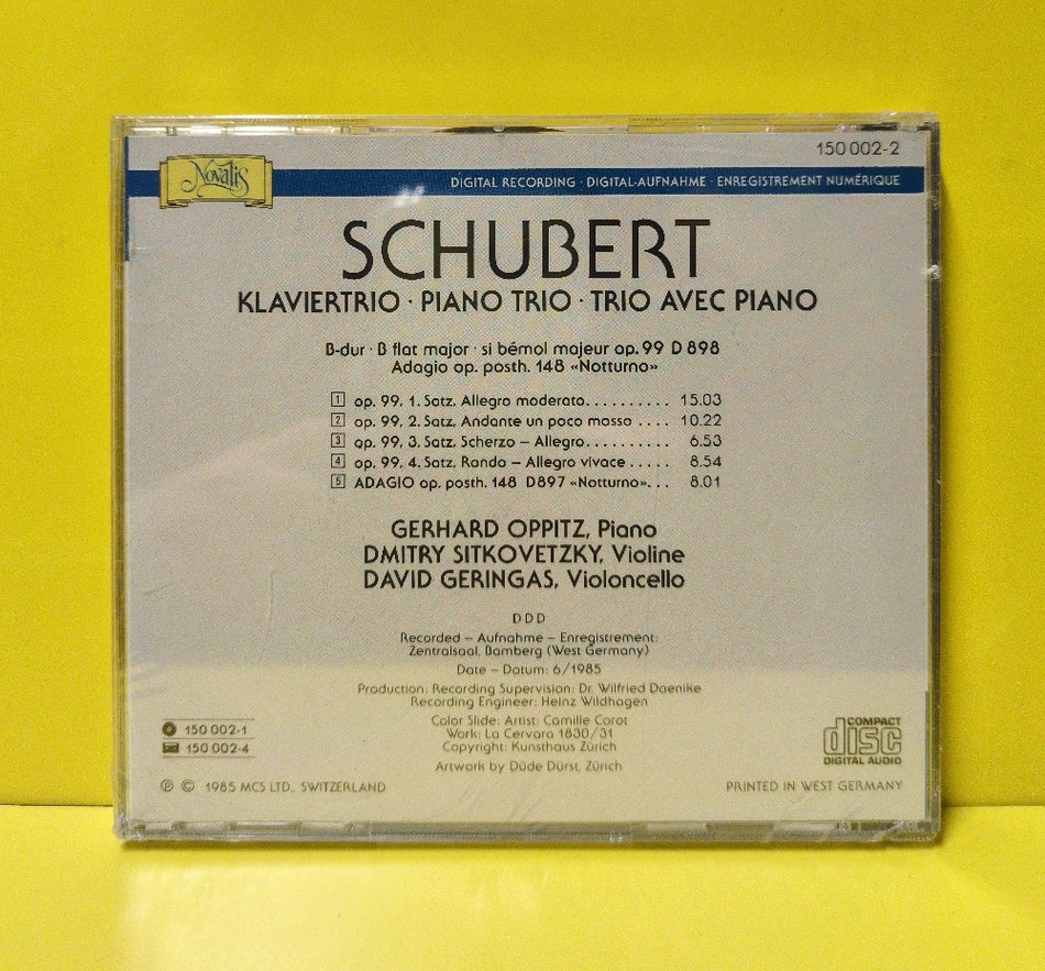 Schubert, Gerhard Oppitz, Dmitry Sitkovetsky, David Geringas - Klaviertrio = Piano Trio = Trio Avec Piano - 1985 - 150 002-2 - New - Sealed - CDs - Switzerland Import