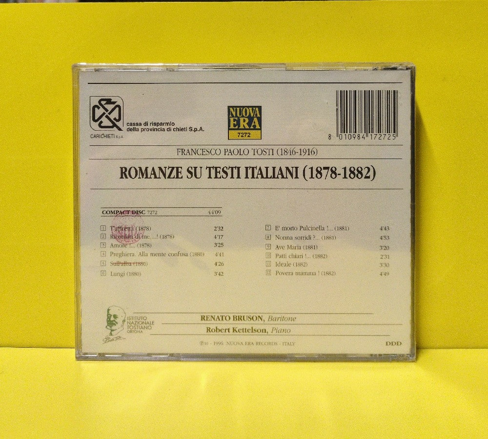 Francesco Paolo Tosti, Renato Bruson, Robert Kettelson - Romance Su Testi Italiani - 1997 - 7272 - New - Sealed - CDs - Italy Import
