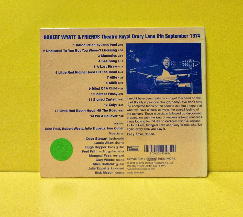 Robert Wyatt & Friends - Theatre Royal Drury Lane 8th September 1974 - REWIGCD48 - New - Sealed - CDs - Reissue - UK Import