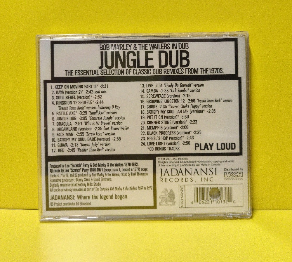 Bob Marley & The Wailers - Jungle Dub - 2001 - JAD-CD-1013 - New - Sealed - CDs - Reissue - Remastered - Canada Import