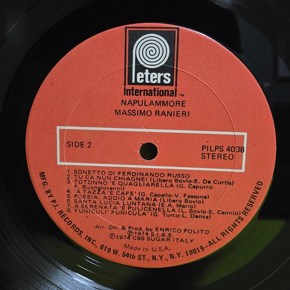 Massimo Ranieri - Napulammore - 1974 - PILPS 4038 - Used - VG++ - Vinyl