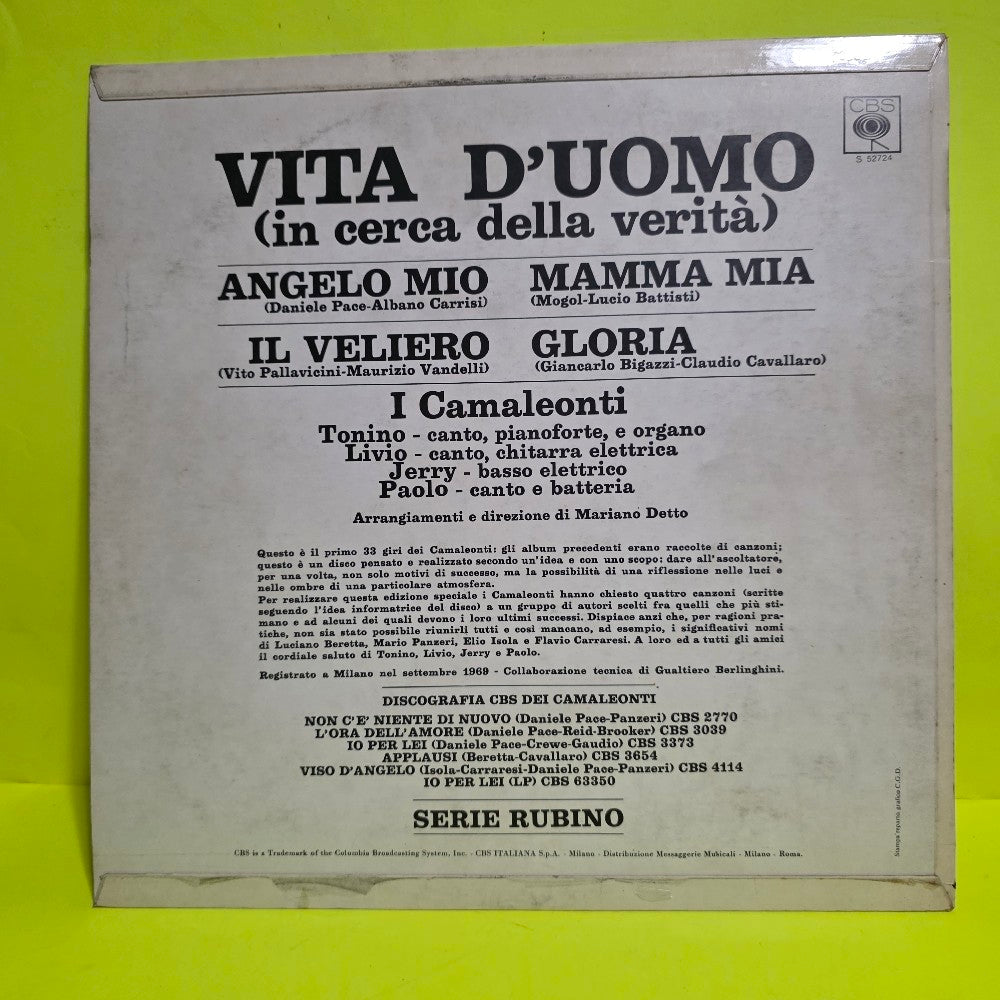 I Camaleonti - Vita Duomo ( In Cerca Della Verita' ) - 1969 - S 52724 - Used - VG++ - Vinyl