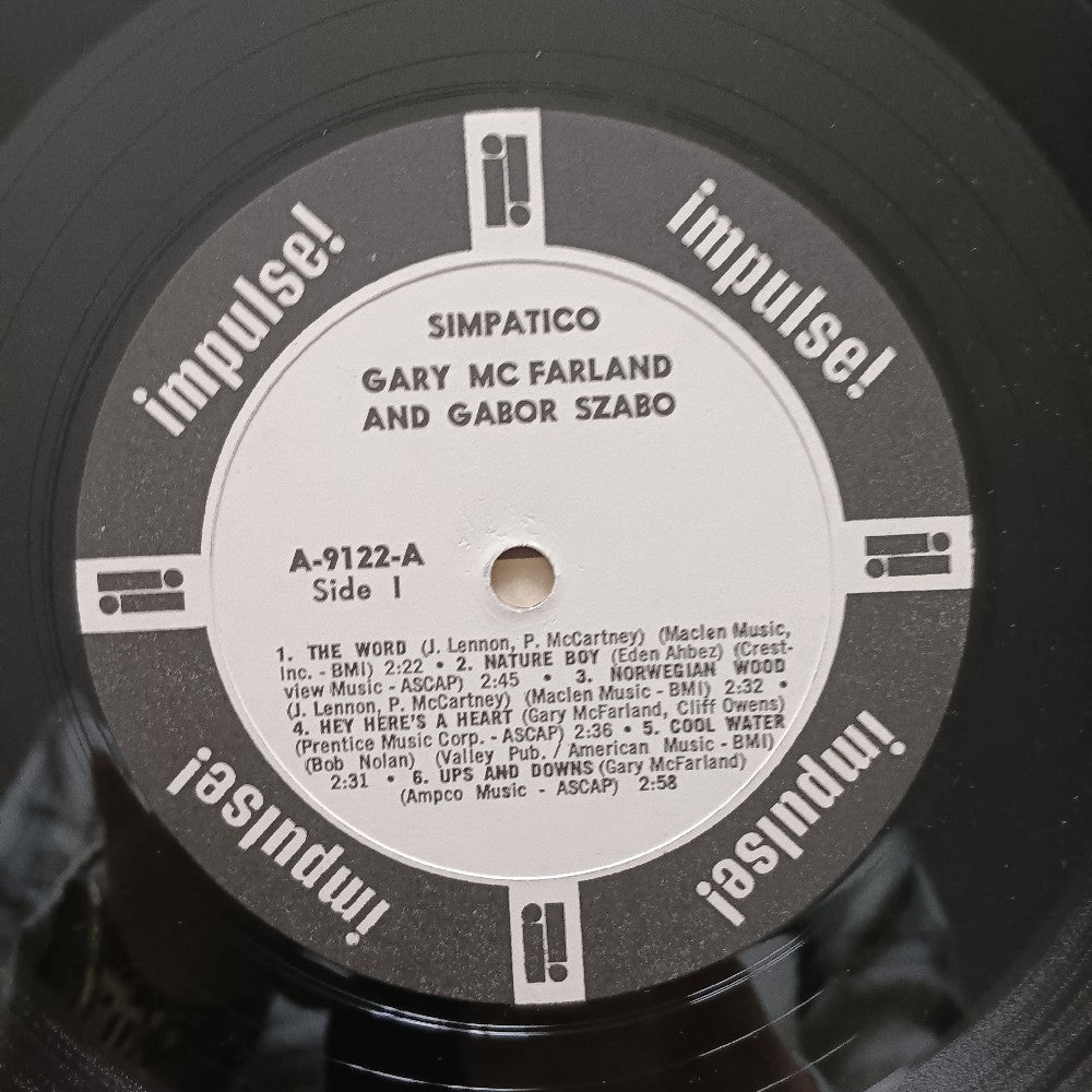 Gary McFarland & Gabor Szabo - Simpatico OG Mono PROMO - 1966 - A-9122 - Used - VG+ - Vinyl