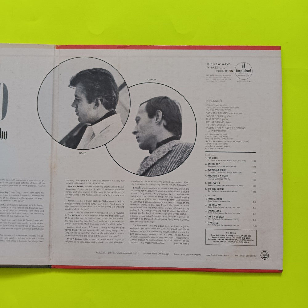 Gary McFarland & Gabor Szabo - Simpatico OG Mono PROMO - 1966 - A-9122 - Used - VG+ - Vinyl