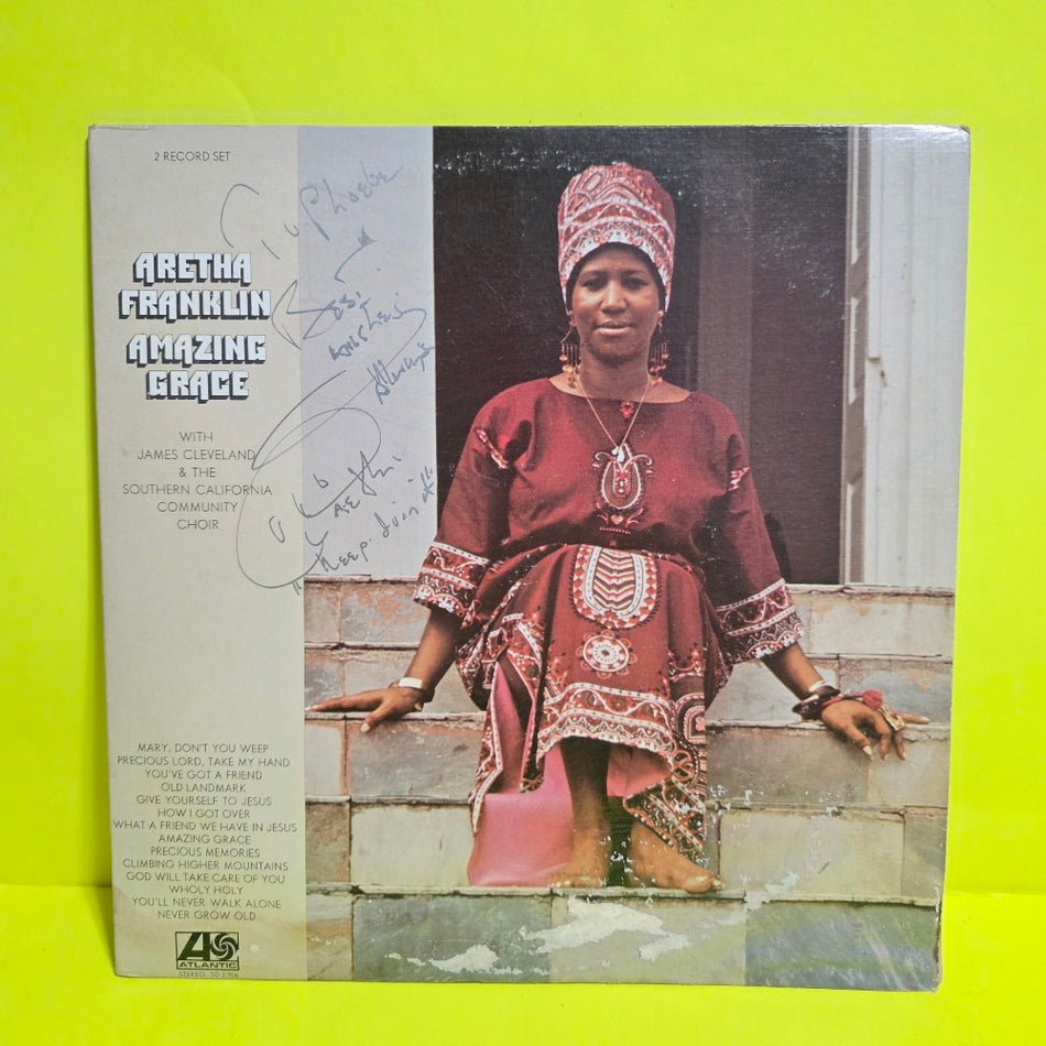 Aretha Franklin With James Cleveland / Autographed By Aretha RARE - Amazing Grace  - 1972 - SD 2-902 - Used - VG++ - Vinyl