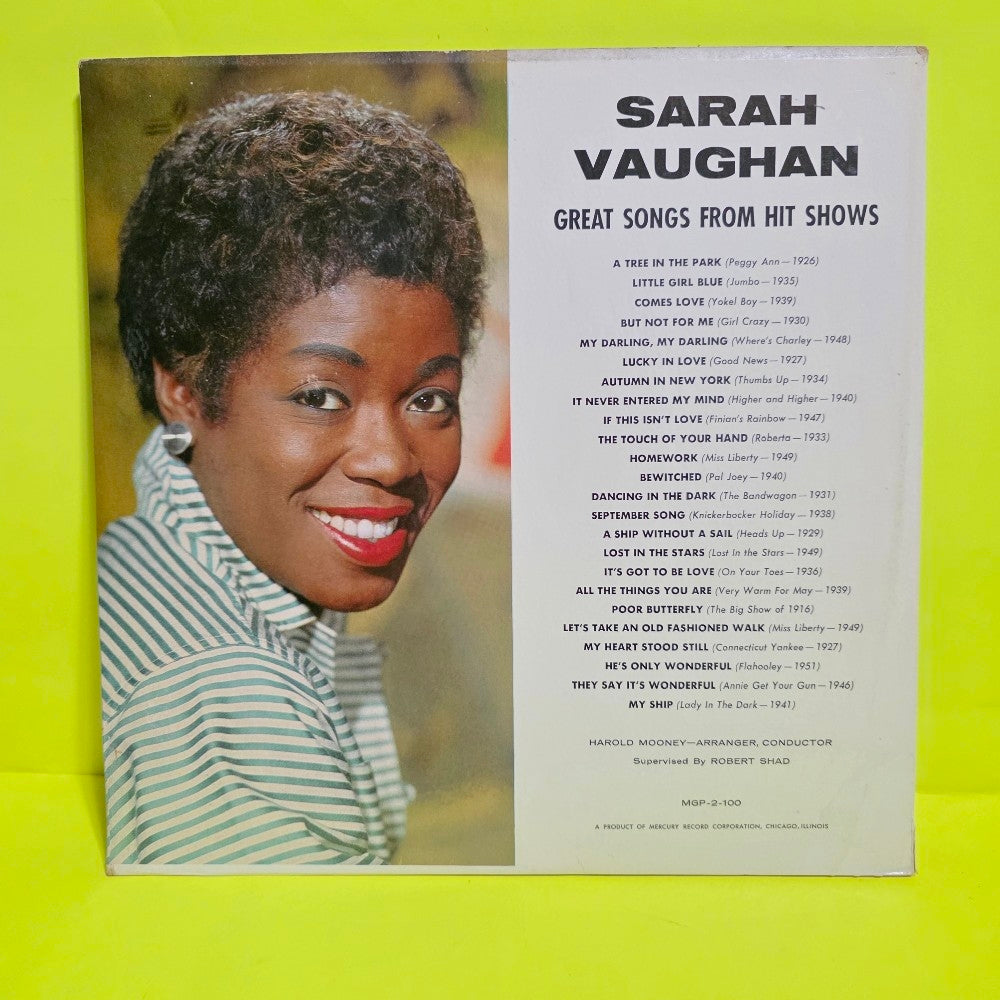 Sarah Vaughan  - Great Songs From Hit Shows - 1957 - MGP-2-100 - Used - EX - Vinyl