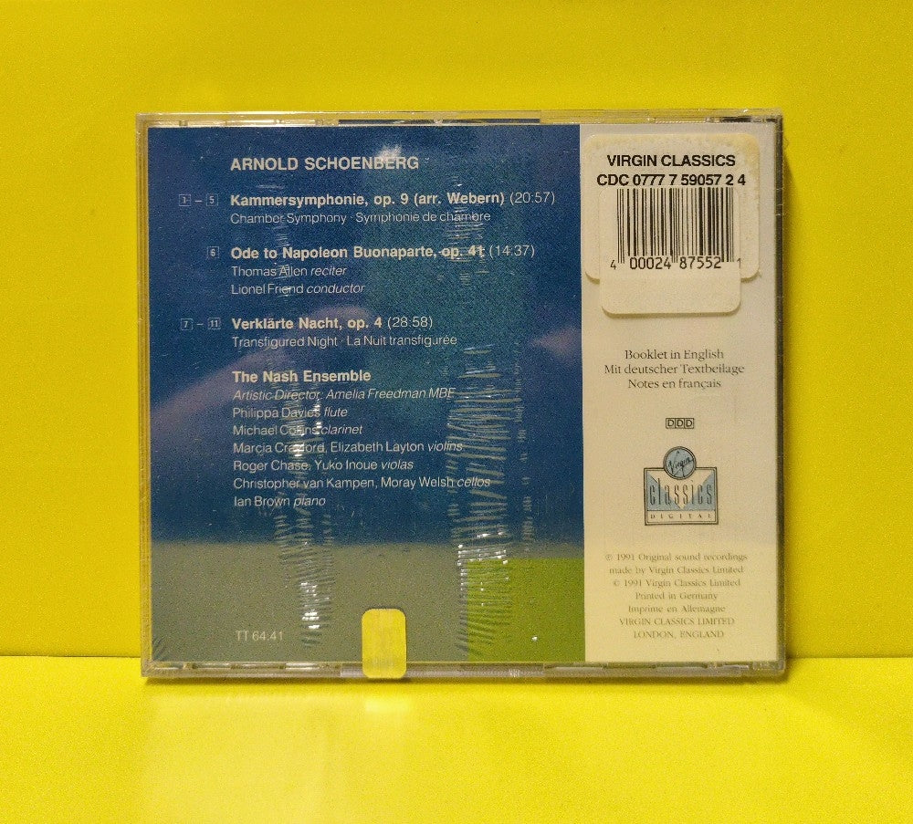 Schoenberg, The Nash Ensemble, Thomas Allen - Ode To Napoleon / Verklärte Nacht / Kammersymphonie Nr 1 - 1991 - 0777 7 59057 2 4 - New - Sealed - CDs - UK Import